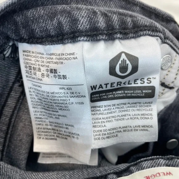 Levis High Waist Skinny Jean Black Wash Women’s Size 25 VINTAGE - Picture 15 of 16